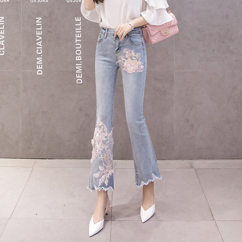 Korean spring and autumn three-dimensional flower jeans | 1080 - Image 4