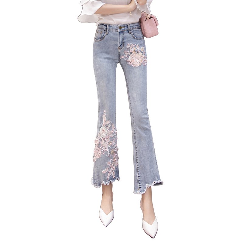 Korean spring and autumn three-dimensional flower jeans | 1080 - Image 5