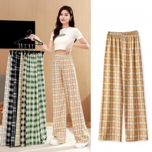 high waist drape loose straight casual slim loose wide leg pants | 1050