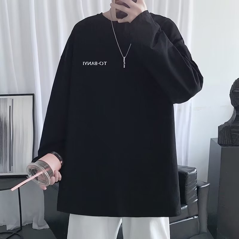 loose round neck couple bottoming shirt | 1088 - Image 4