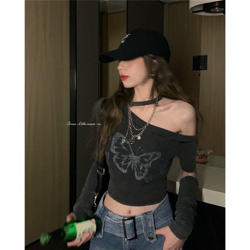 Threaded cotton sleeve T-shirt for women, | 1063 - Image 2