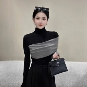 half-high collar tops slim fit  | 1075