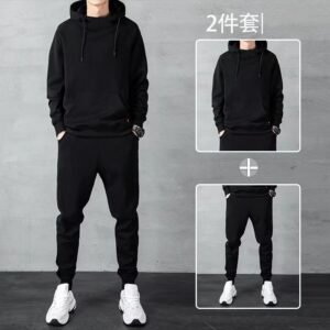 casual sports suit men's loose large size cardigan sweater daily simple zipper suit two-piece trousers | 1024