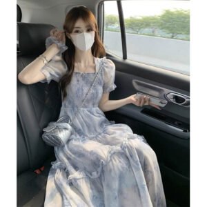 Summer Floral New French Style Retro Waist-Controlled 2025 Slimming Dress Long Dress Super Mori Skirt New Chinese Style | 1005