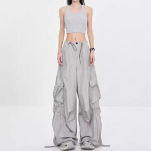 drawstring quick-drying pleated loose casual design thin  | 1049