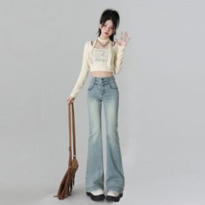 light blue flared jeans for women | 1083