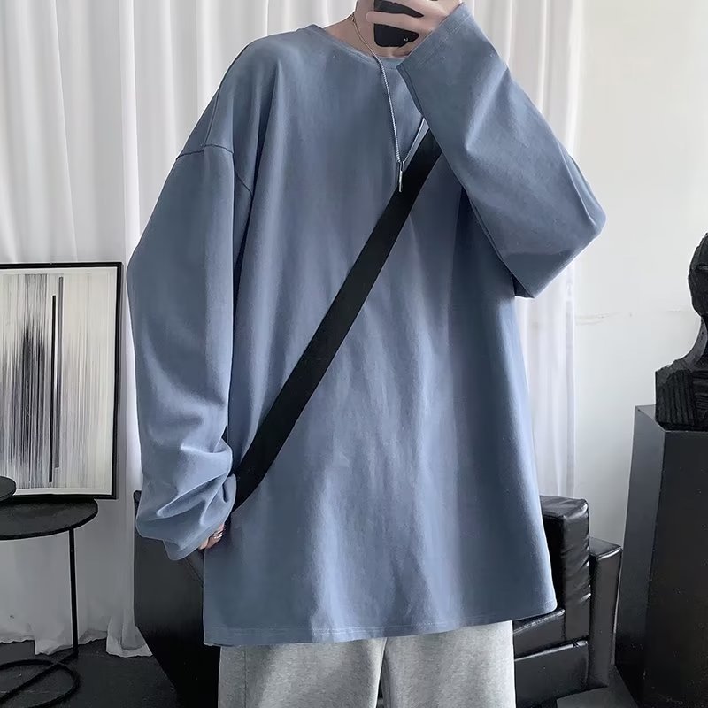 loose round neck couple bottoming shirt | 1088 - Image 2