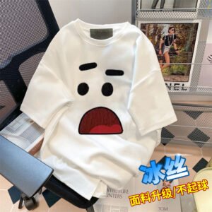 Short-sleeved T-shirt couple covering flesh loose temperament T-shirt | 1053