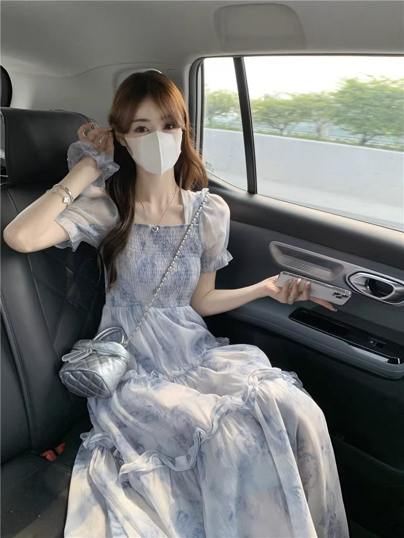 Summer Floral New French Style Retro Waist-Controlled 2025 Slimming Dress Long Dress Super Mori Skirt New Chinese Style | 1005 - Image 7