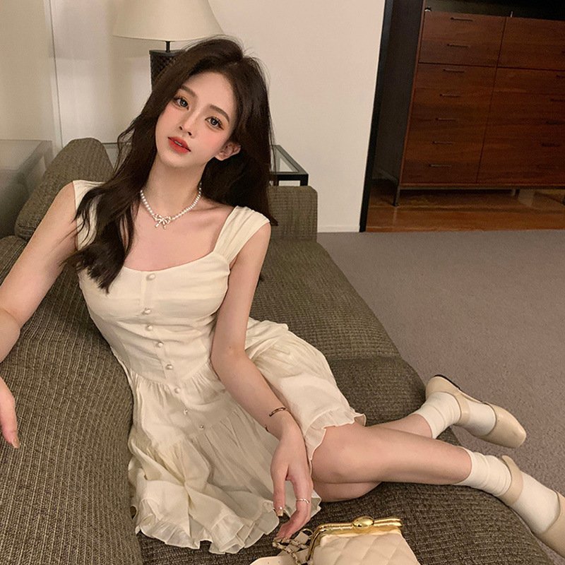 Summer white moonlight temperament sweet and gentle wind slip dress | 8024 - Image 4