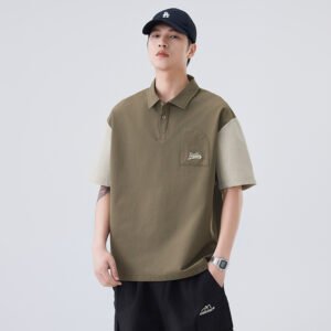 Anyang 2025 Summer New Polo Shirt Japanese Retro Fake Pocket | 8516
