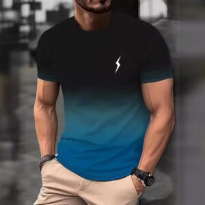 Simple Gradient 3D Printed Short Sleeve T-shirt | 1095
