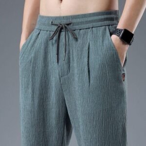 Men's Linen Casual Pants Summer Ice Silk Quick-drying Thin Long Pants | 1114