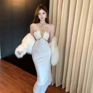 pure desire French dress hot girl celebrity style halterneck skirt | 8030