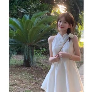 Style Dress Fresh Sweet Waist Trimming Han Elements Fashion | 8001