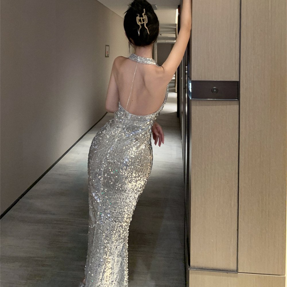 luxury evening dress, bridal toast dress, sexy backless dress | 8027 - Image 3