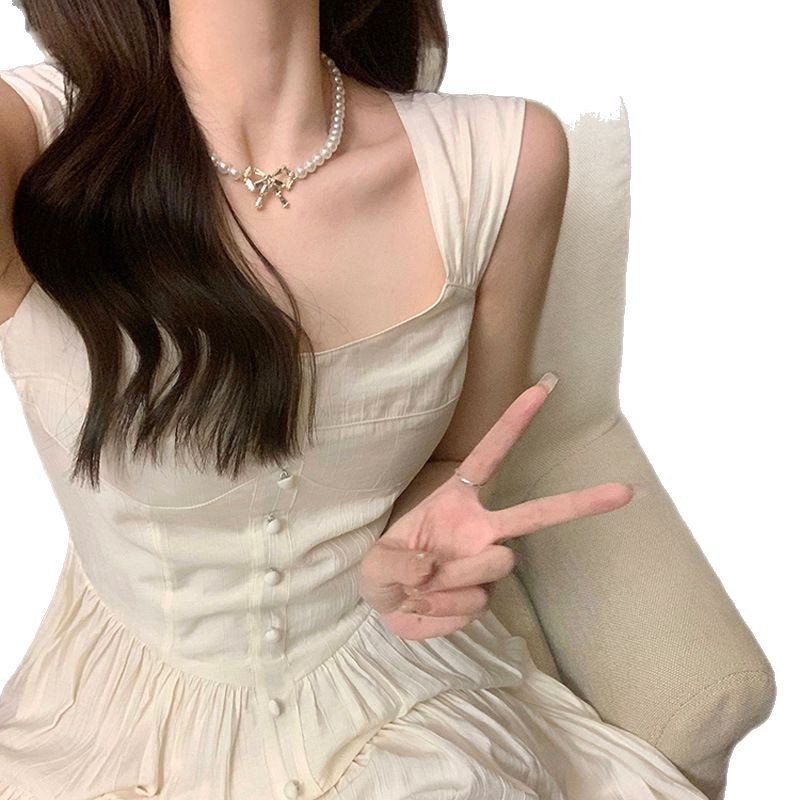 Summer white moonlight temperament sweet and gentle wind slip dress | 8024 - Image 5