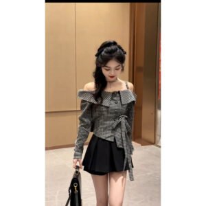 Gentle, foreign, sweet, belted, waist-cinching, slim, women | 9024