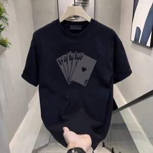 Heavy cotton short-sleeved T-shirt casual trend men | 1102