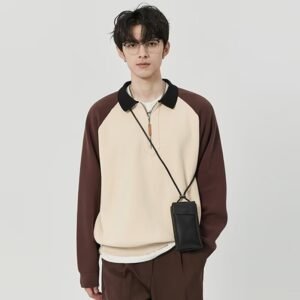 korean version new casual polo neck pullover sweater fall winter | 8520