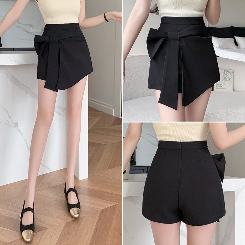 Bow design high waist feeling wide shorts small man skirt | 7010 - Image 4