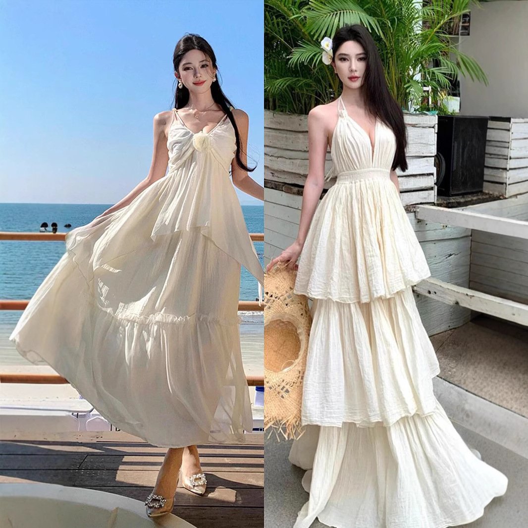 French temperament chiffon slip dress | 1139 - Image 2