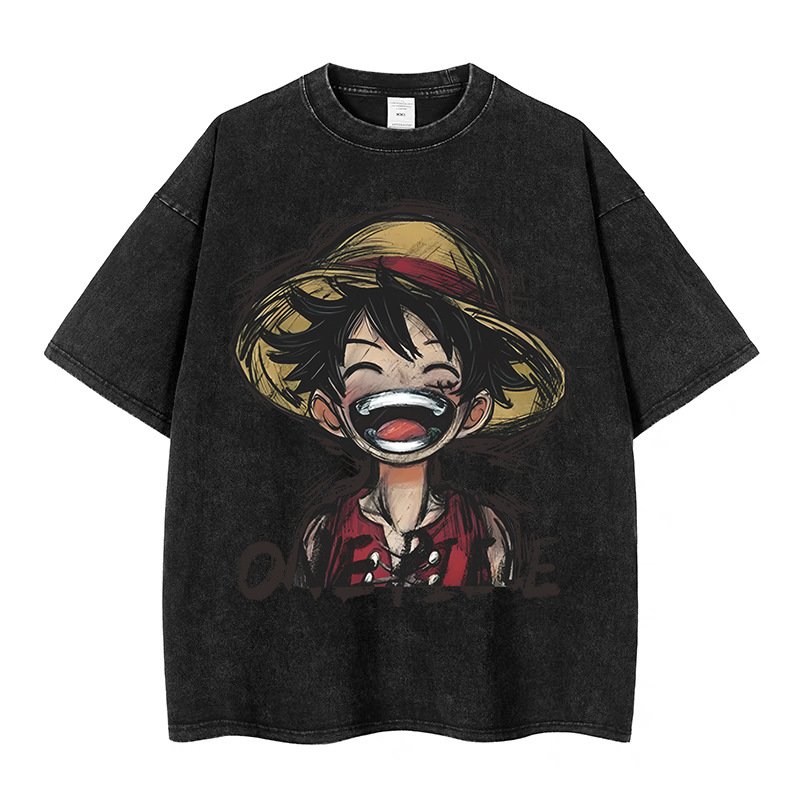 Short-sleeved Gothic print short-sleeved T-shirt high street ins loose washed | 1162 - Image 4