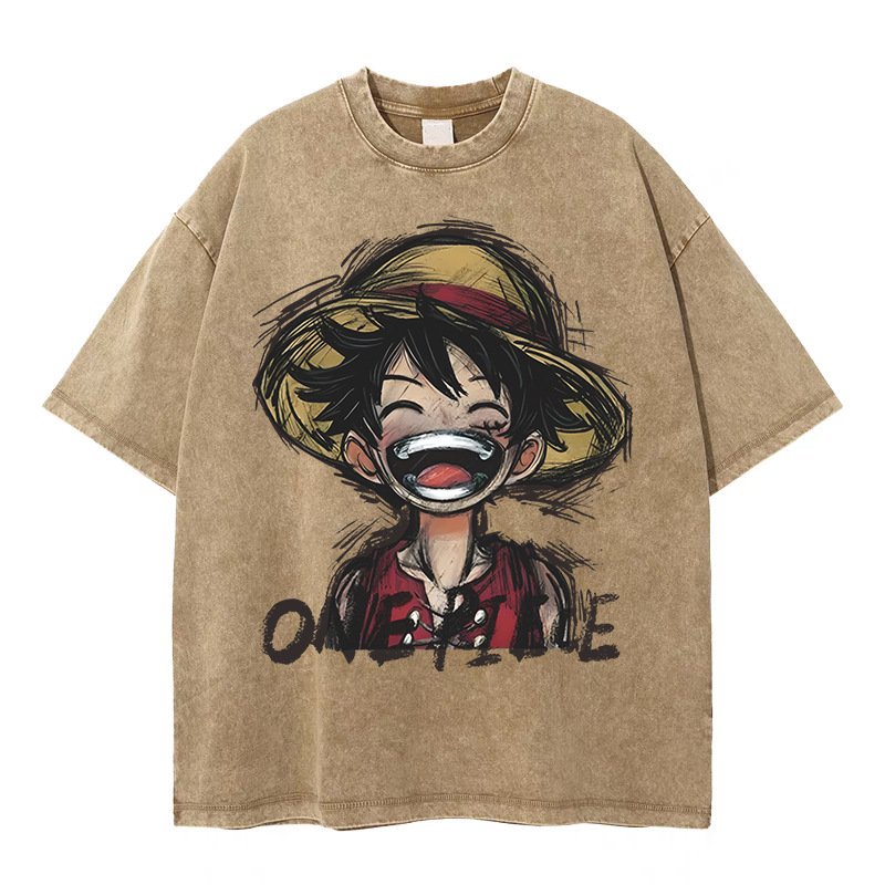 Short-sleeved Gothic print short-sleeved T-shirt high street ins loose washed | 1162 - Image 3