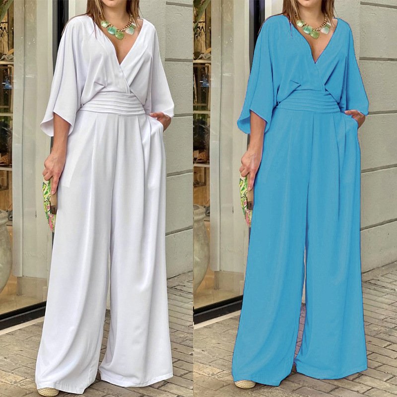 Women's Loose Waist Wide Leg Casual Jumpsuit | 1202 - Image 2