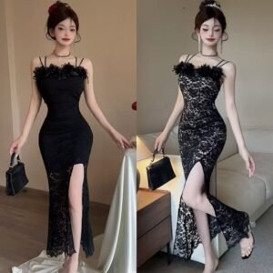 Lace Stereo Flower Suspender Dress | 1200