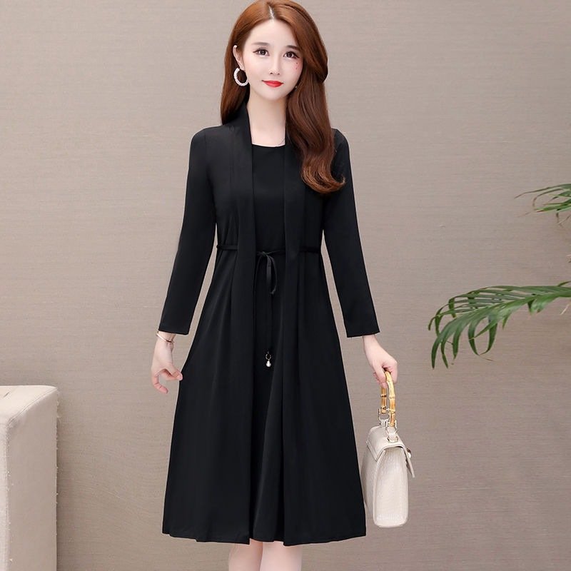 Fake Two-piece Dress Women's Slim Long Sleeves Rich Lady Noble Lady Western Style | 1191 - Image 3